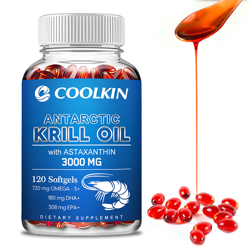 Omega 3 Fish Oil - 心臓と関節の健康のためのアンタルククリルオイル,オメガ3,epa,dha,天然アスタカンチン,最大強度,3000mg