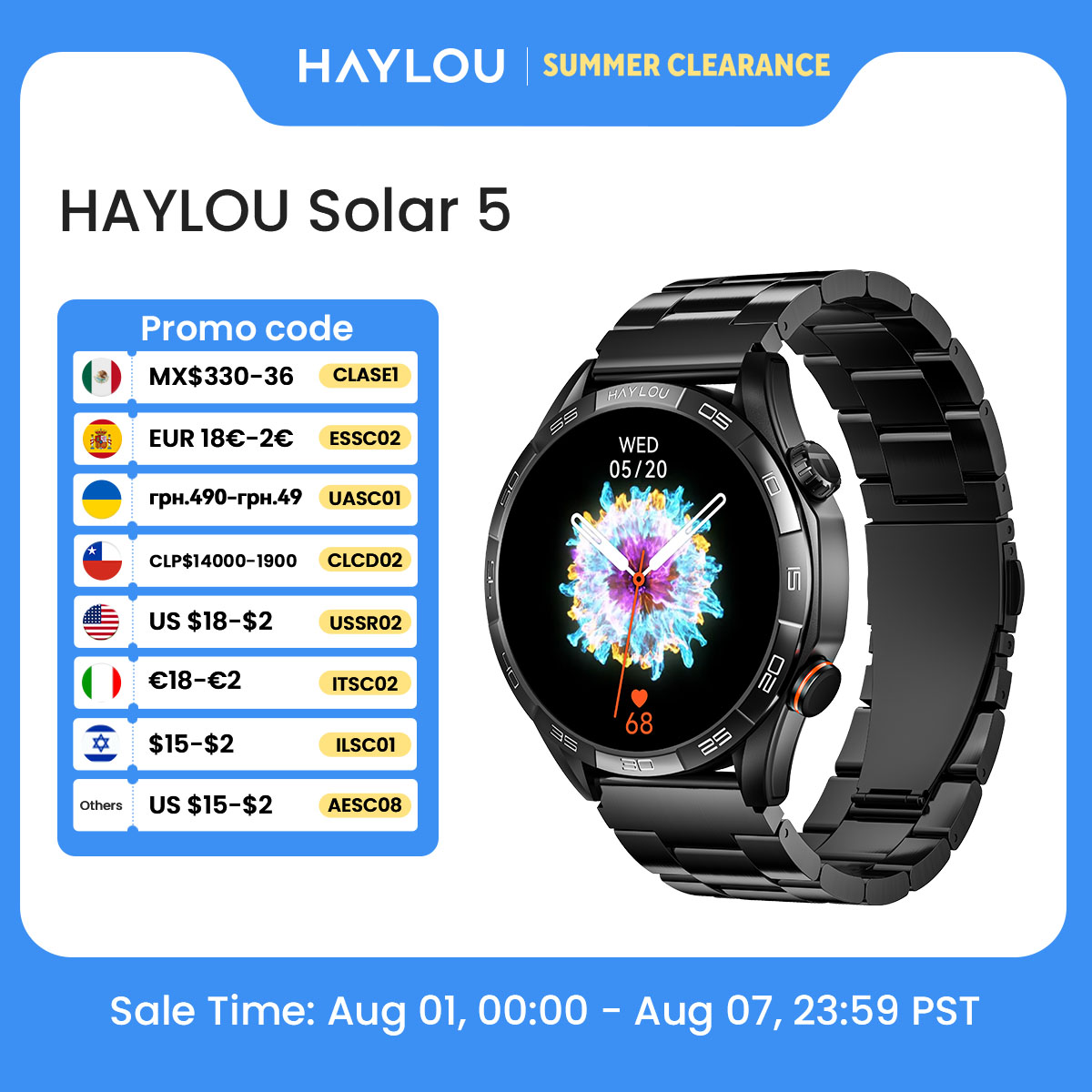 Nutrition Gym - HAYLOU Solar 5 音声通話スマートウォッチ 1.58インチ AMOLEDディスプレイ