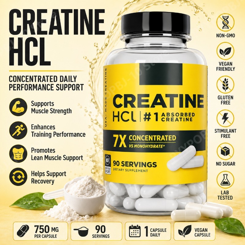 Nutrition Fitness - クレアチンHCl 750mg 90カプセル フィットネス筋肉サポート ベジタリアン 非遺伝子組み換え