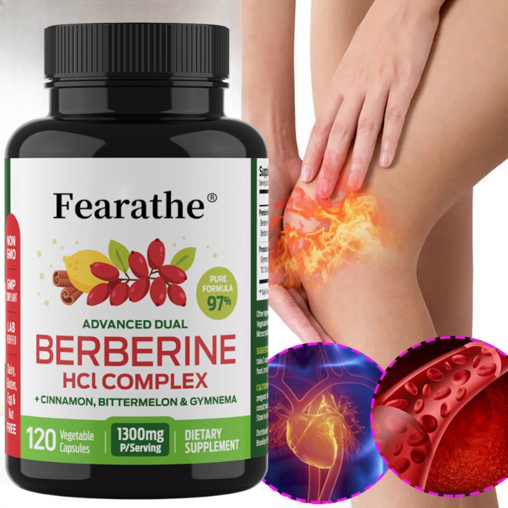 Berberine Hcl Capsule - ベルベリン塩酸塩とセイロンシナモン配合120カプセルベジタリアンサプリメントグルテンフリー非遺伝子組み換え消化サポート用
