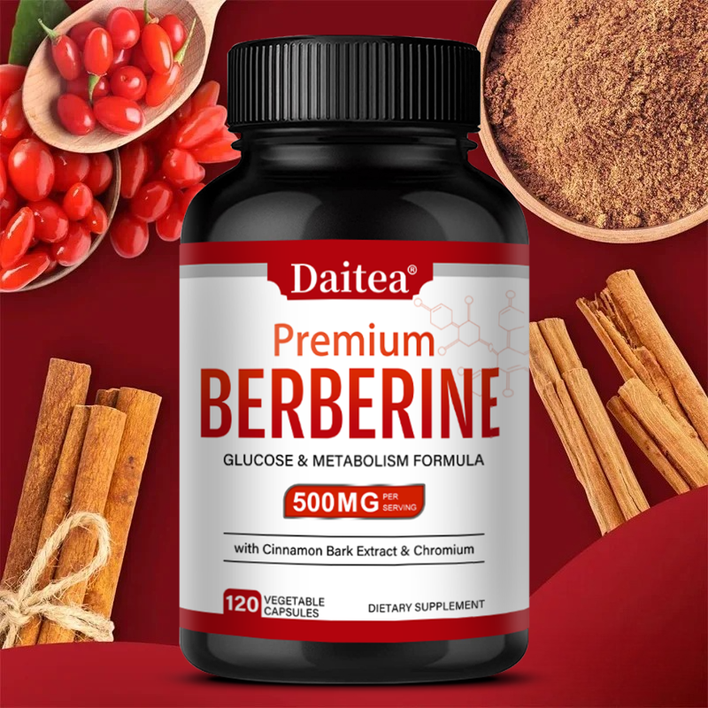 Berberine Hcl Capsule - ベルベリンHCL 500mgカプセル（シナモン配合）、抗酸化作用、心臓代謝、心臓血管、消化器系、免疫の健康をサポート