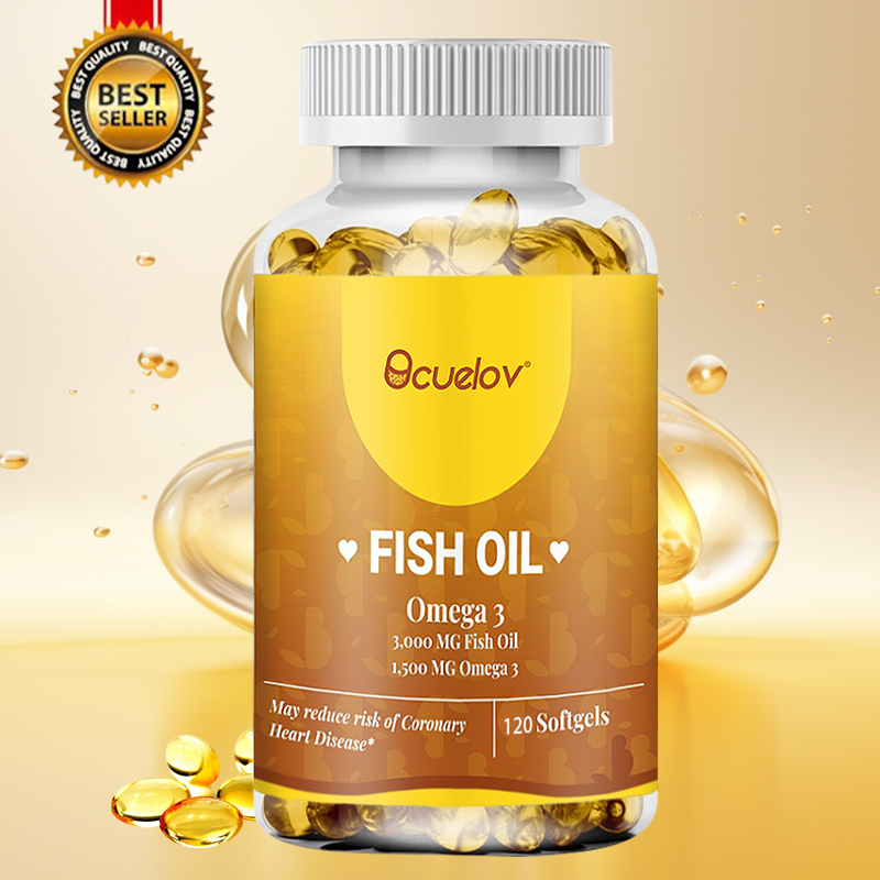 Omega 3 Fish Oil - 天然産オメガ3魚油3000mg – EPAとDHAが豊富、心臓、脳、目、関節、皮膚、免疫の健康をサポート、高吸収