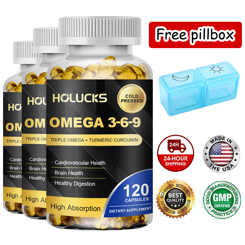 Omega 3 Fish Oil - オメガ3・6・9魚油カプセル、高EPA・DHA配合、心臓血管の健康維持、脳の記憶力と関節ケアをサポート、大人向け
