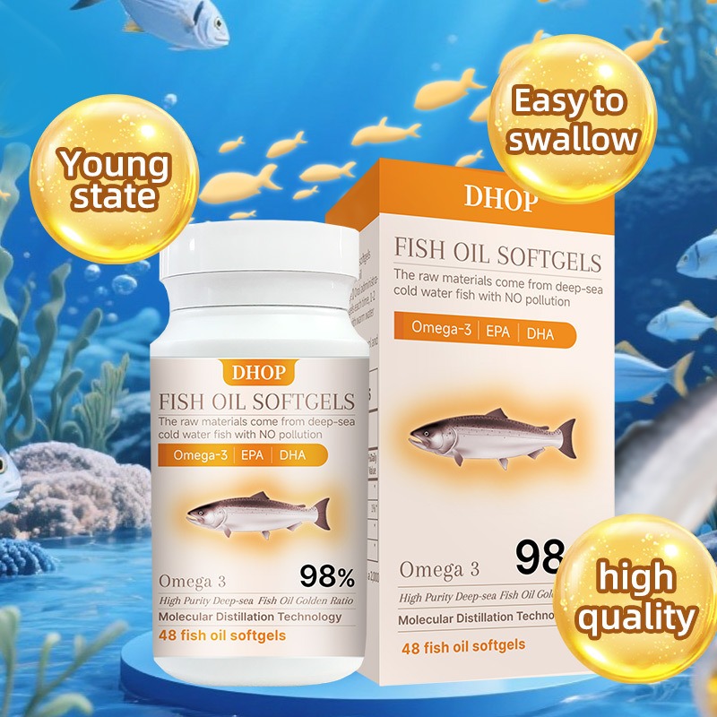 Omega 3 Fish Oil - オメガ3ソフトジェル魚油EPA DHA 98%高純度深海分子蒸留48カプセル毎日の栄養補助食品