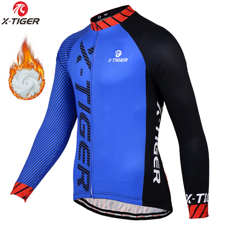 X Nutrition - X-Tiger 暖かいプロ冬サーマルフリースサイクリングジャージ制服 Ropa Ciclismo Mtb 長袖男性バイクウェア服マイヨ