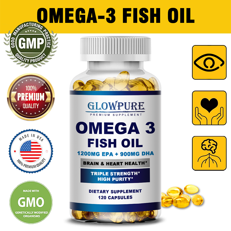 Omega 3 Fish Oil - オメガ 3 フィッシュオイル カプセル - 神経系、皮膚、目、関節の健康、抗酸化物質用