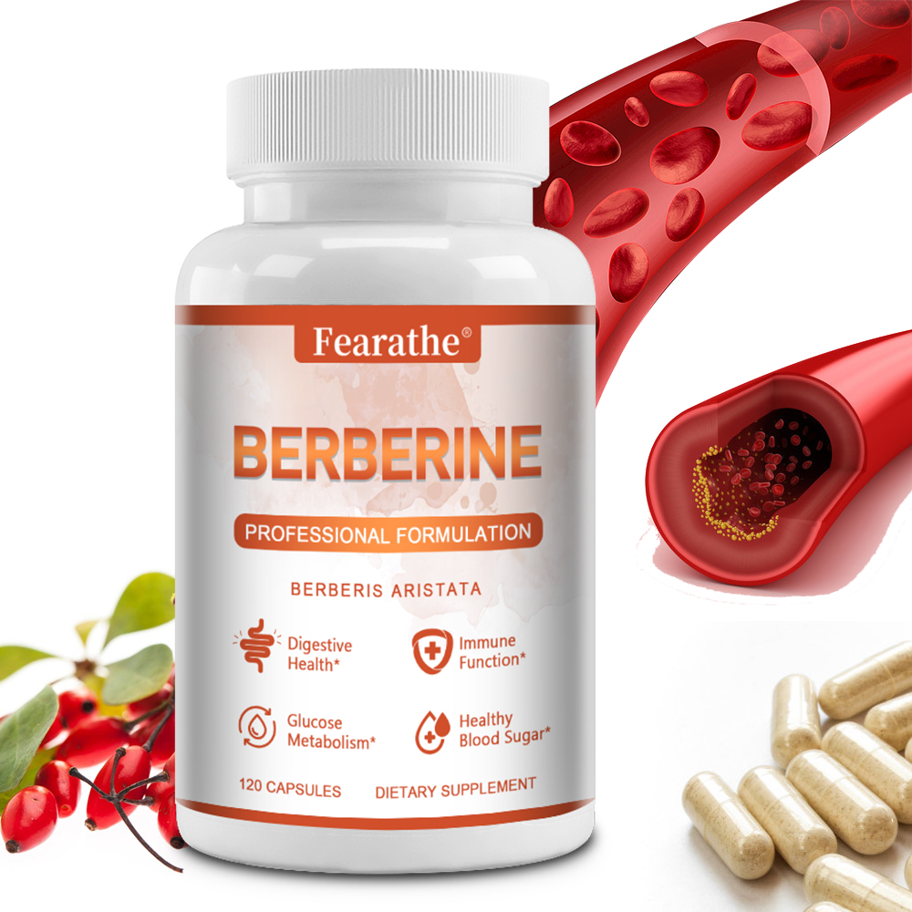 Berberine Hcl Capsule - ベルベリンHCLカプセル1200mg、毎日の代謝の健康状態、心臓血管の快適さ、消化ケア、免疫バランスをサポート
