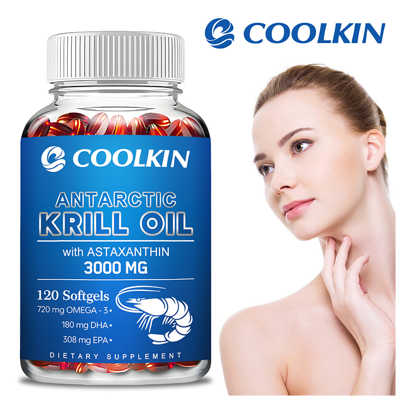 Omega 3 Fish Oil - 南極オキアミオイル 3000mg - オメガ 3 EPA、DHA、天然アスタキサンチン、心臓と関節の健康のための最大強度カプセル