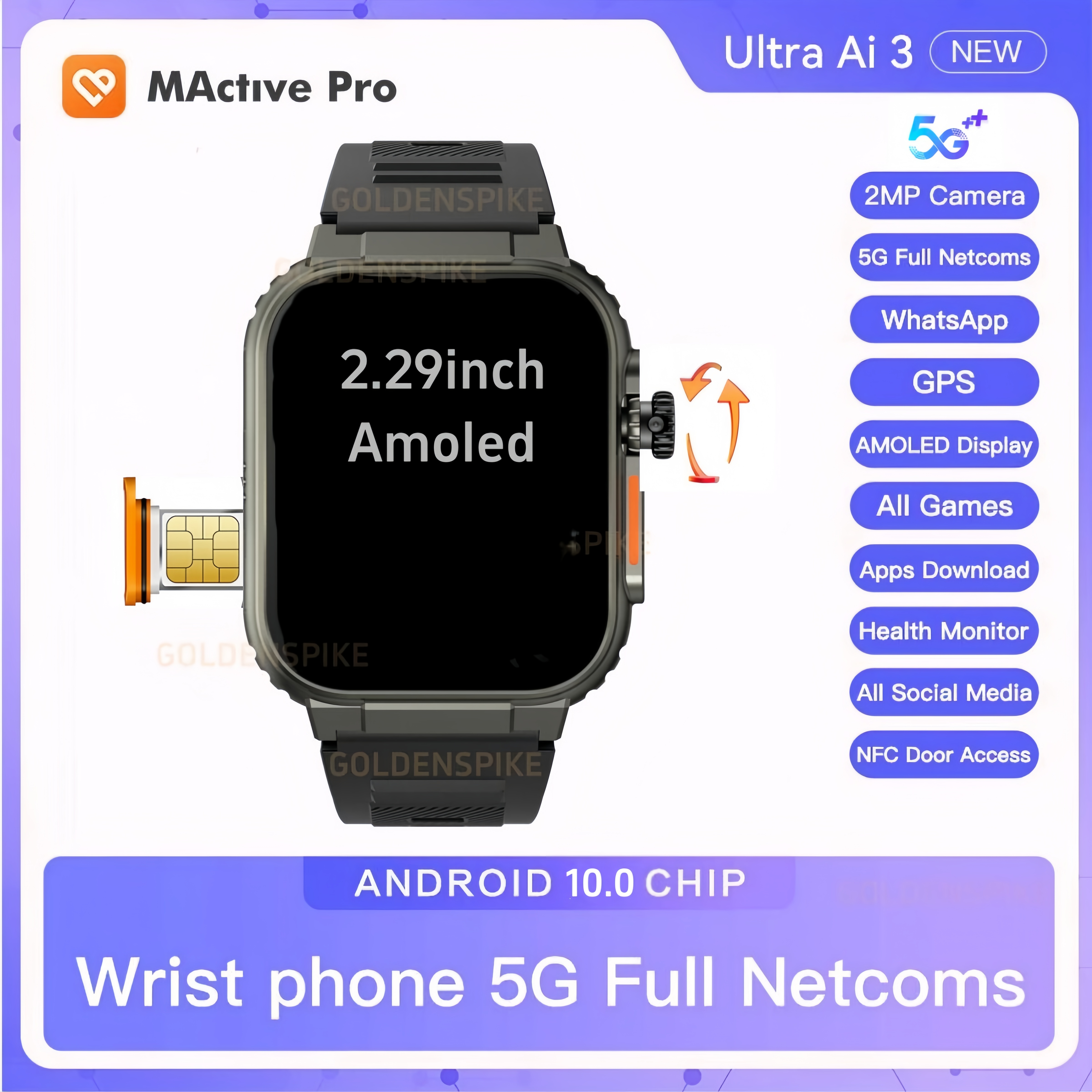 Nutrition Gym - Microwear S10 Ultra Ai3 5G LTEスマートウォッチ