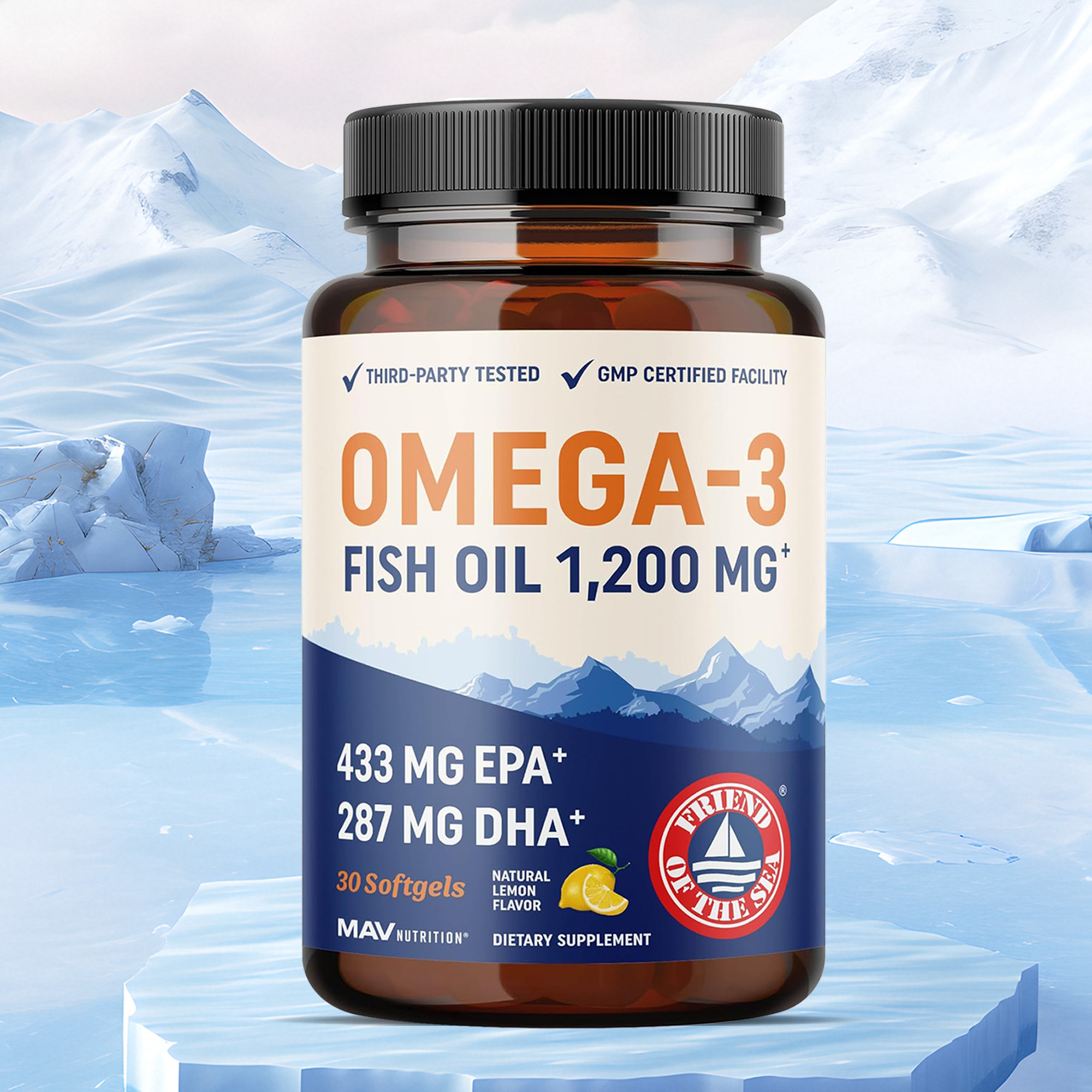 Omega 3 Fish Oil - オメガ 3 フィッシュオイル - 脳と神経系をサポートし、心血管系に有益で、皮膚の健康を促進し、抗酸化作用があります。