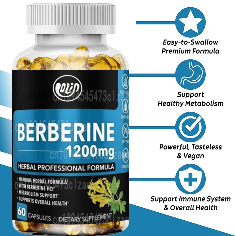 Berberine Hcl Capsule - 1200mg HCL サプリメント、健康的な代謝をサポート - 高品質の天然複合体 -