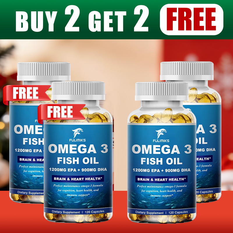 Omega 3 Fish Oil - 2つ買うと2つ無料！ 高濃度オメガ3魚油 3600mg カプセル、心臓、脳、関節の健康のための2160mgオメガ3、非遺伝子組み換え