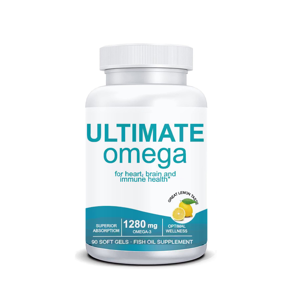 Omega 3 Fish Oil - 高効力究極オメガ3魚油サプリメント（EPA＆DHA配合）- 1280mgオメガ3 - 脳と心臓の健康を促進 - 90ソフトジェル