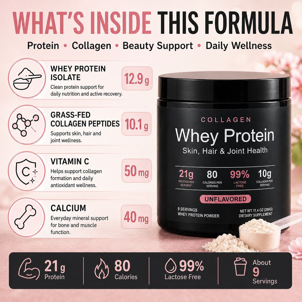 コラーゲンホエイプロテインパウダー 21gプロテイン 10g - Fitness Nutrition Protein のレビューと価格