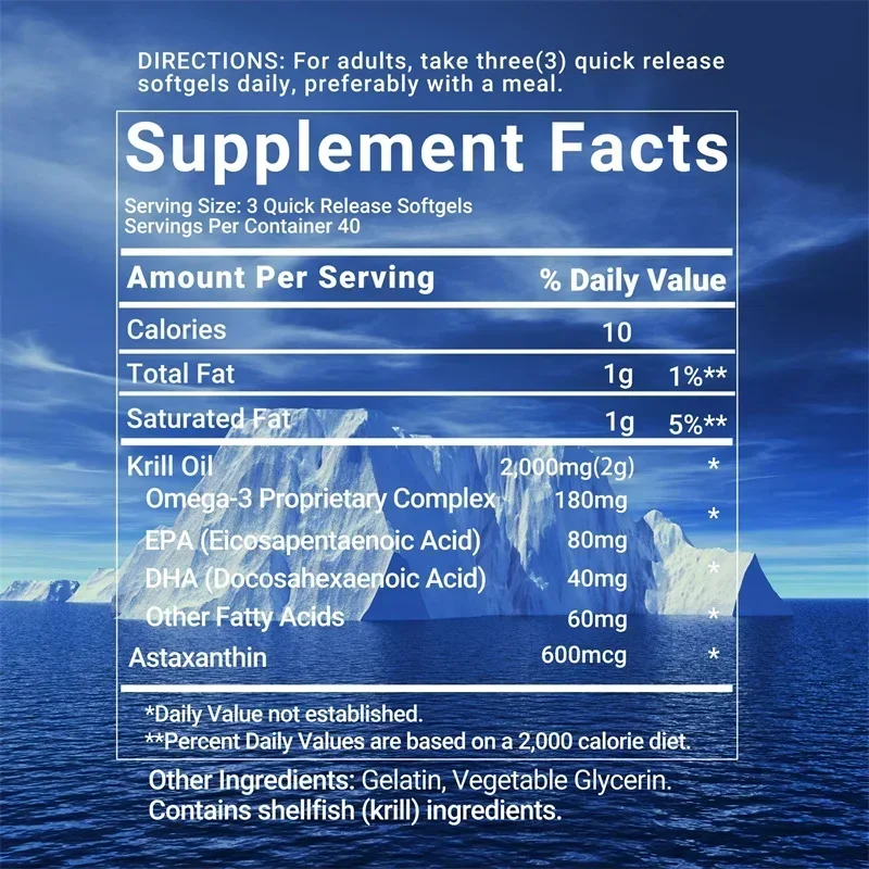 南極オキアミ油カプセル - オメガ 3、EPA、DHA 配合 - Omega 3 Fish Oil のレビューと価格