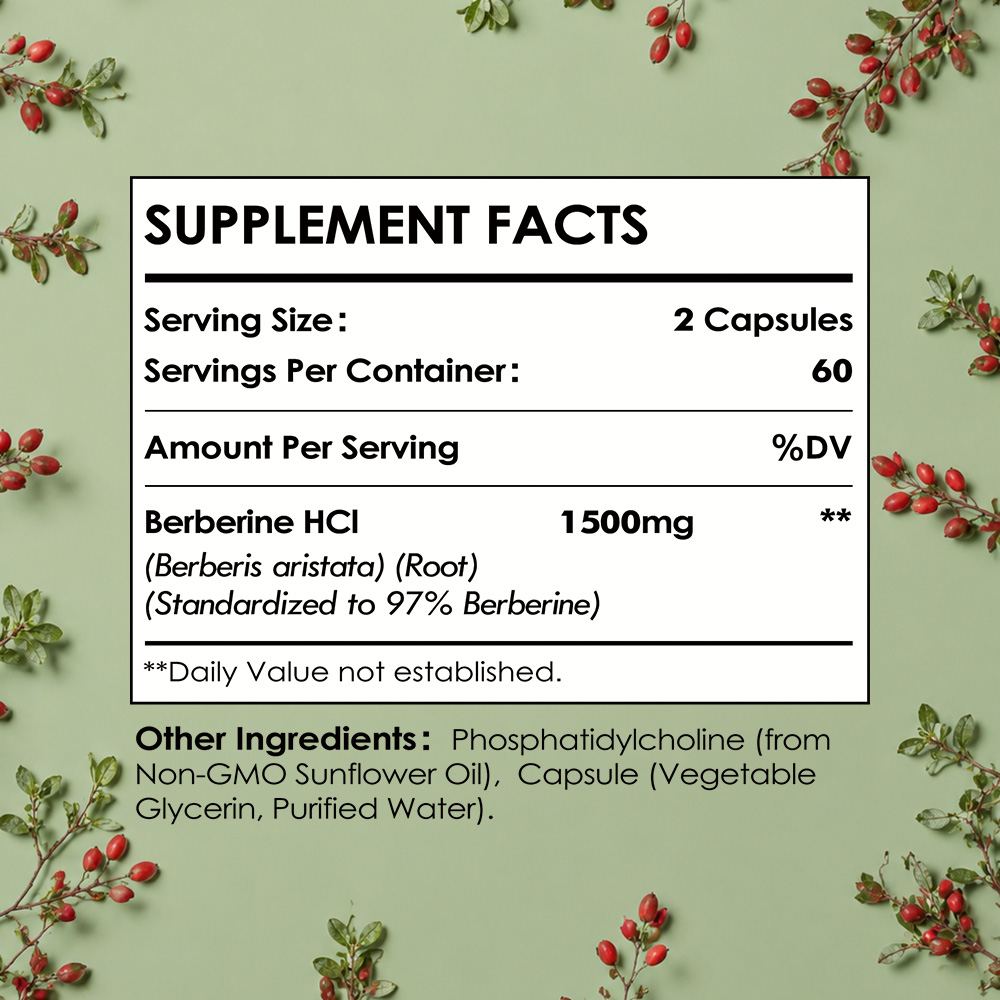 リポソーマルベルベリンHCL - 1500mgはAMPKを活 - Berberine Hcl Capsule のレビューと価格