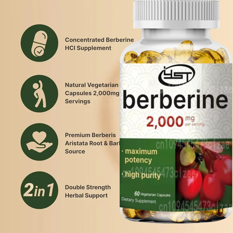 ベルベリンサプリメント |   ベジタリアンカプセル 60  - Berberine Hcl Capsule のレビューと価格