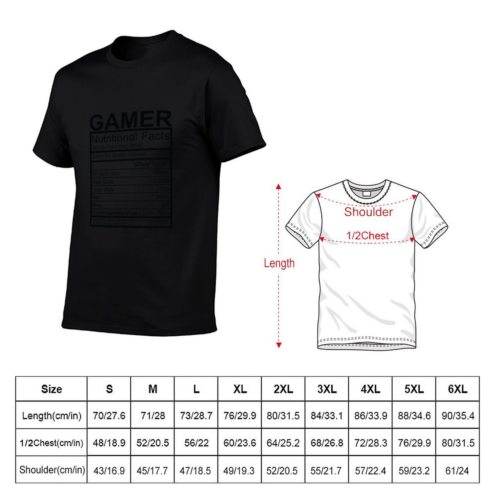 ゲーマー向け栄養成分表Tシャツ フィットネス速乾半袖トップス - Nutrition Fitness のレビューと価格