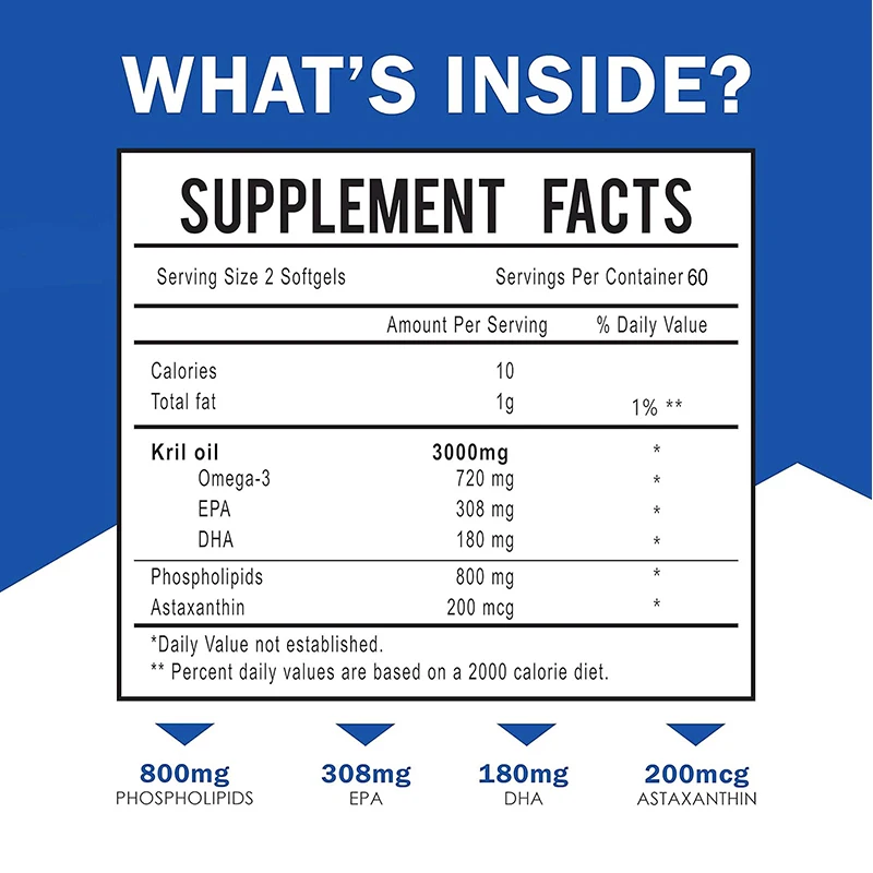 南極オキアミオイル 3000mg - オメガ 3 EPA、D - Omega 3 Fish Oil のレビューと価格