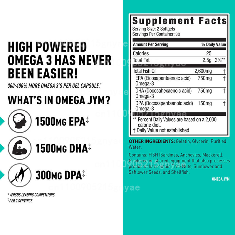 脳と気分のためのオメガ3魚油カプセル |   DHAとEPA - Omega 3 Fish Oil のレビューと価格