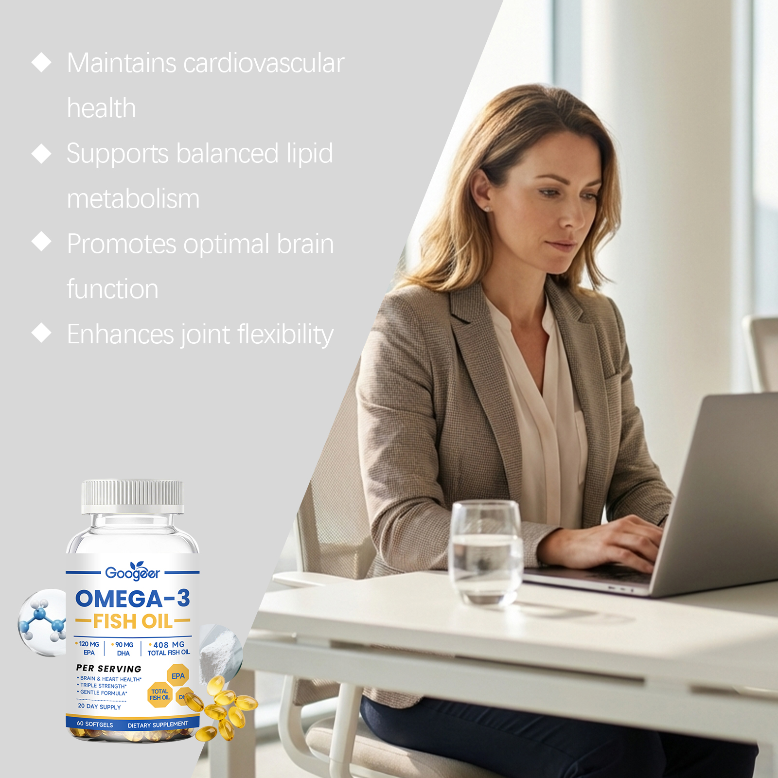 魚油ソフトジェル、関節の快適さのための毎日のエネルギー補給  - Omega 3 Fish Oil のレビューと価格
