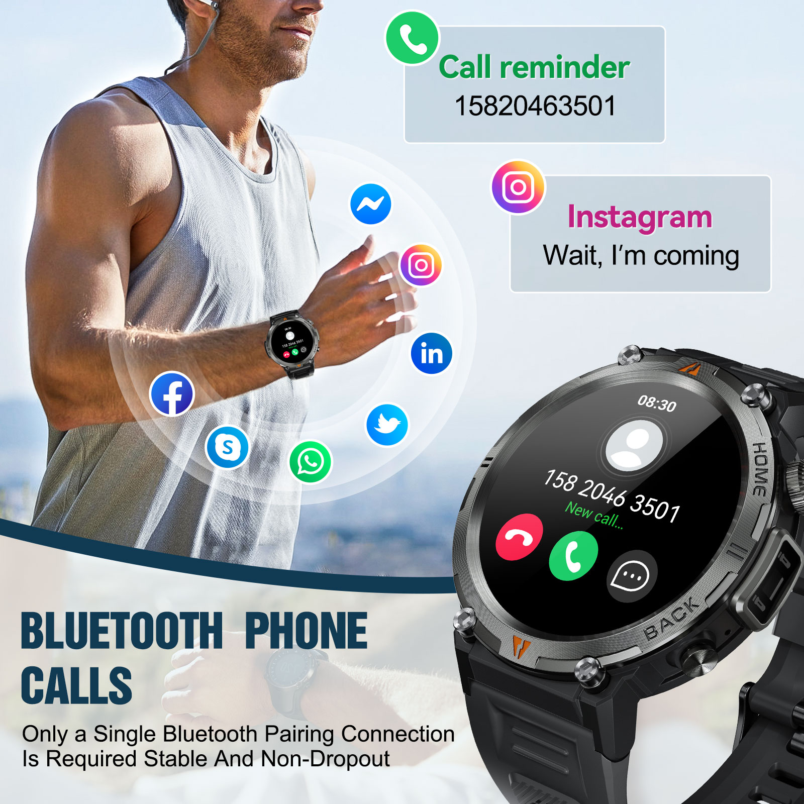 EIGIIS KE3 Bluetooth 通話スマートウォッ - Nutrition Gym のレビューと価格
