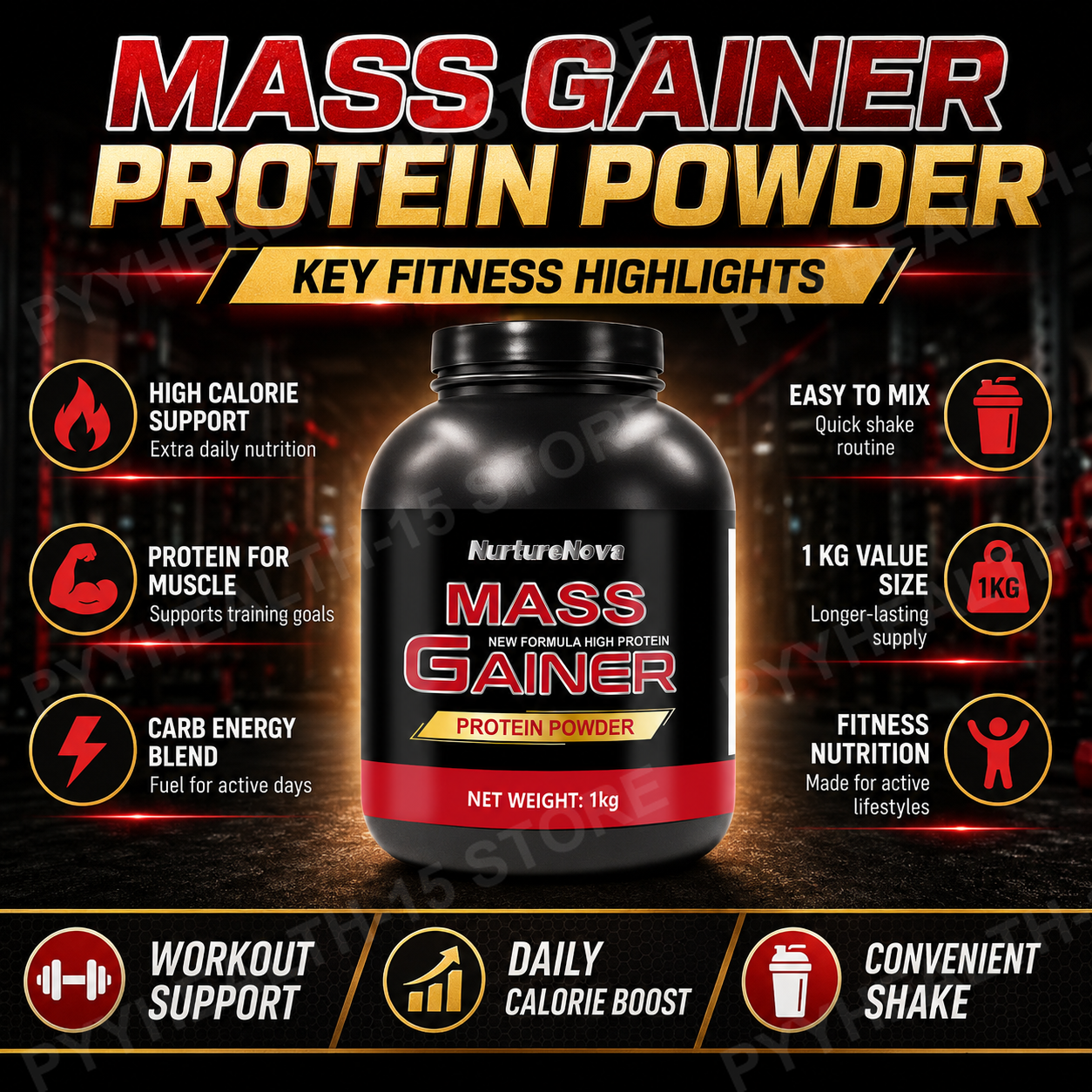 マスゲイナー プロテインパウダー 1kg チョコレート風味、 - Nutrition Gym のレビューと価格