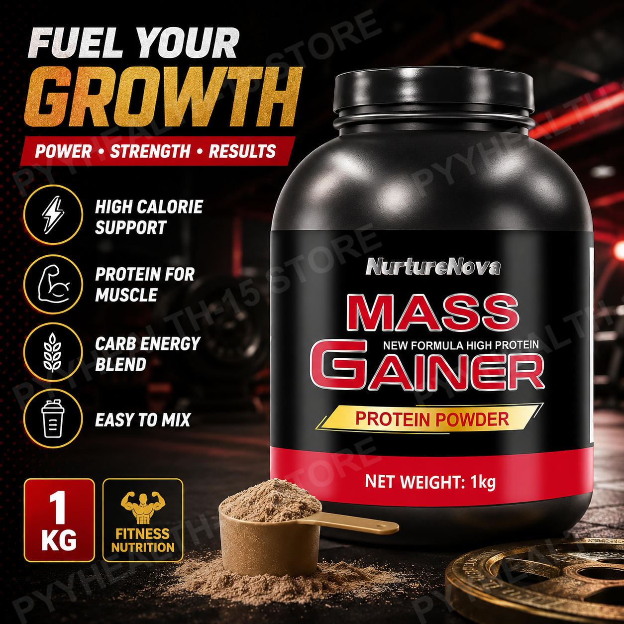 マスゲイナー プロテインパウダー 1kg チョコレート風味、 - Nutrition Gym のレビューと価格