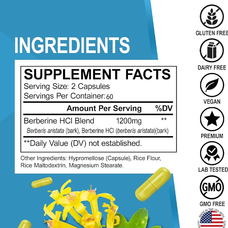 1200mg HCL サプリメント、健康的な代謝をサポート  - Berberine Hcl Capsule のレビューと価格