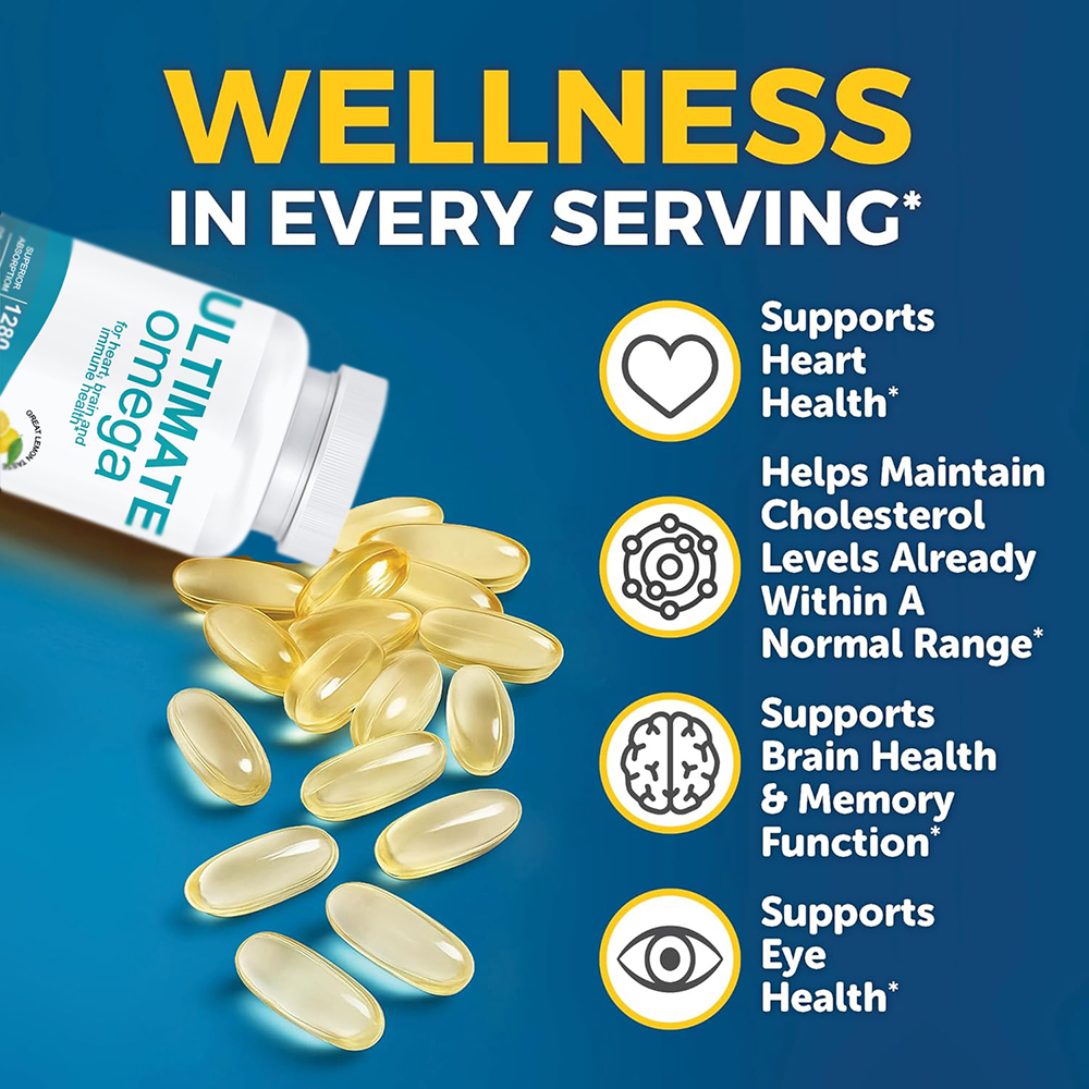 高効力究極オメガ3魚油サプリメント（EPA＆DHA配合）-  - Omega 3 Fish Oil のレビューと価格