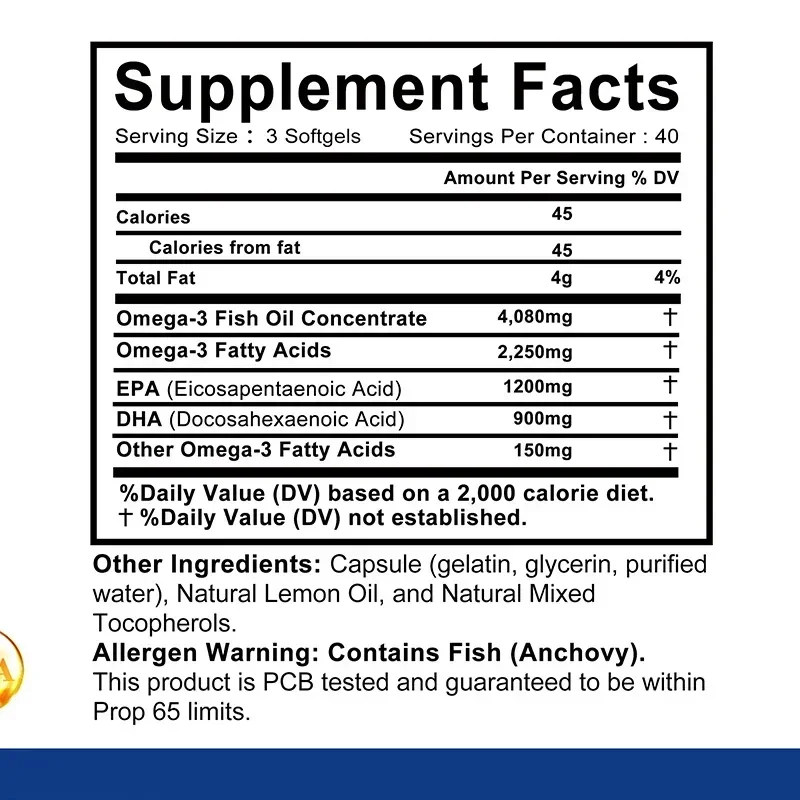 オメガ-3 魚油 - 記憶力、集中力、認知力を向上させ、脳と - Omega 3 Fish Oil のレビューと価格